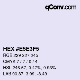 カラーコード: HEX #E5E3F5 | qconv.com