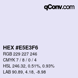 カラーコード: HEX #E5E3F6 | qconv.com