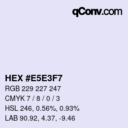 Código de color: HEX #E5E3F7 | qconv.com