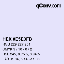 カラーコード: HEX #E5E3FB | qconv.com