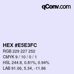 カラーコード: HEX #E5E3FC | qconv.com