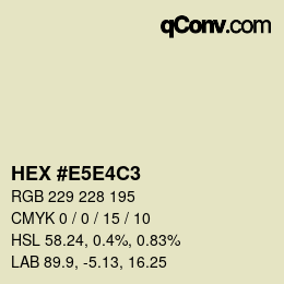 Color code: HEX #E5E4C3 | qconv.com