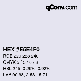 Código de color: HEX #E5E4F0 | qconv.com