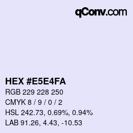カラーコード: HEX #E5E4FA | qconv.com