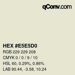Código de color: HEX #E5E5D0 | qconv.com