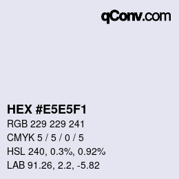 カラーコード: HEX #E5E5F1 | qconv.com