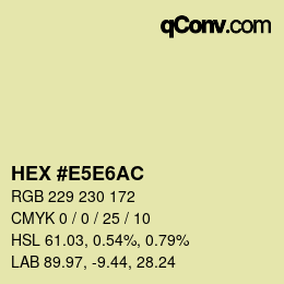 Color code: HEX #E5E6AC | qconv.com