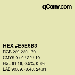 カラーコード: HEX #E5E6B3 | qconv.com