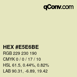 Color code: HEX #E5E6BE | qconv.com