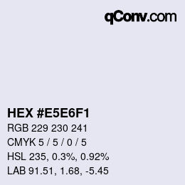 Color code: HEX #E5E6F1 | qconv.com