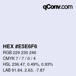 カラーコード: HEX #E5E6F6 | qconv.com