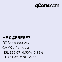 Color code: HEX #E5E6F7 | qconv.com