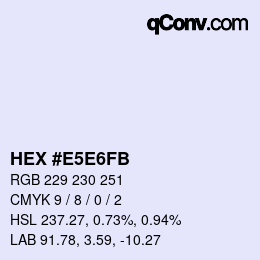 カラーコード: HEX #E5E6FB | qconv.com