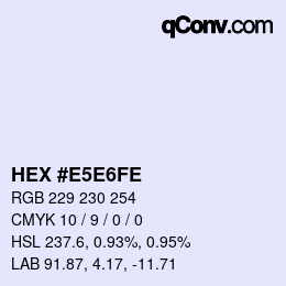 カラーコード: HEX #E5E6FE | qconv.com