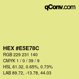 カラーコード: HEX #E5E78C | qconv.com