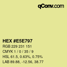 カラーコード: HEX #E5E797 | qconv.com