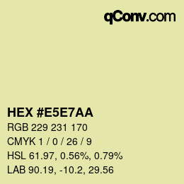 カラーコード: HEX #E5E7AA | qconv.com