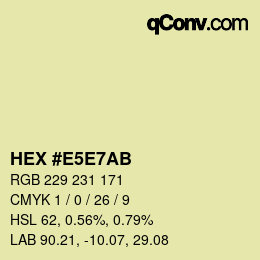 Farbcode: HEX #E5E7AB | qconv.com