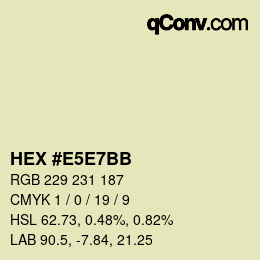 Color code: HEX #E5E7BB | qconv.com