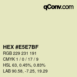 Color code: HEX #E5E7BF | qconv.com