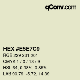 Color code: HEX #E5E7C9 | qconv.com