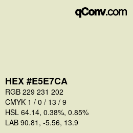 Color code: HEX #E5E7CA | qconv.com