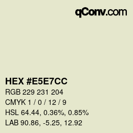 カラーコード: HEX #E5E7CC | qconv.com