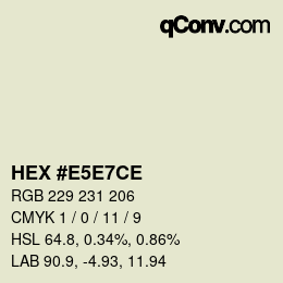 Color code: HEX #E5E7CE | qconv.com