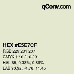 Farbcode: HEX #E5E7CF | qconv.com