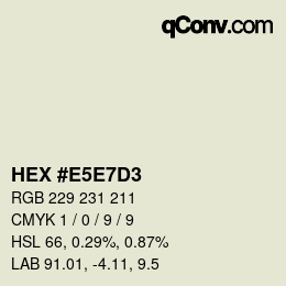 カラーコード: HEX #E5E7D3 | qconv.com
