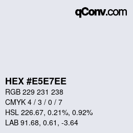Color code: HEX #E5E7EE | qconv.com