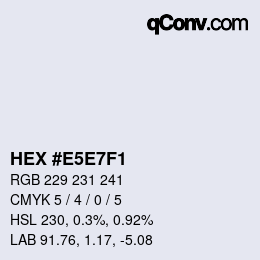カラーコード: HEX #E5E7F1 | qconv.com