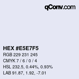 Color code: HEX #E5E7F5 | qconv.com