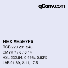 カラーコード: HEX #E5E7F6 | qconv.com