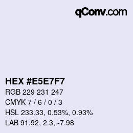 Color code: HEX #E5E7F7 | qconv.com