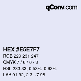 カラーコード: HEX #E5E7F7 | qconv.com