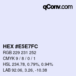 Color code: HEX #E5E7FC | qconv.com