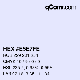 カラーコード: HEX #E5E7FE | qconv.com