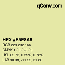 Color code: HEX #E5E8A6 | qconv.com