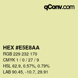 Farbcode: HEX #E5E8AA | qconv.com