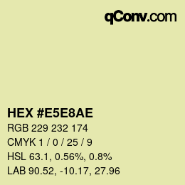 カラーコード: HEX #E5E8AE | qconv.com
