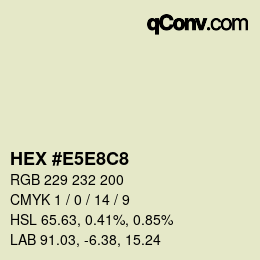 Código de color: HEX #E5E8C8 | qconv.com