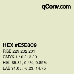 Color code: HEX #E5E8C9 | qconv.com