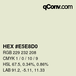 颜色代码: HEX #E5E8D0 | qconv.com