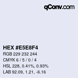 Color code: HEX #E5E8F4 | qconv.com