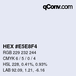 カラーコード: HEX #E5E8F4 | qconv.com