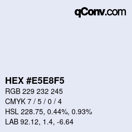 カラーコード: HEX #E5E8F5 | qconv.com