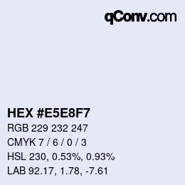 Código de color: HEX #E5E8F7 | qconv.com