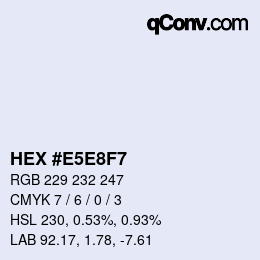 Code couleur: HEX #E5E8F7 | qconv.com