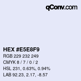 Farbcode: HEX #E5E8F9 | qconv.com